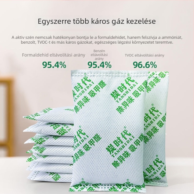 Bambuszaktív szén tasak formaldehid eltávolítására és nedvesség felszívására, 100 g/táska, szobai használatra, csomagolások: 10/15/20/30/50