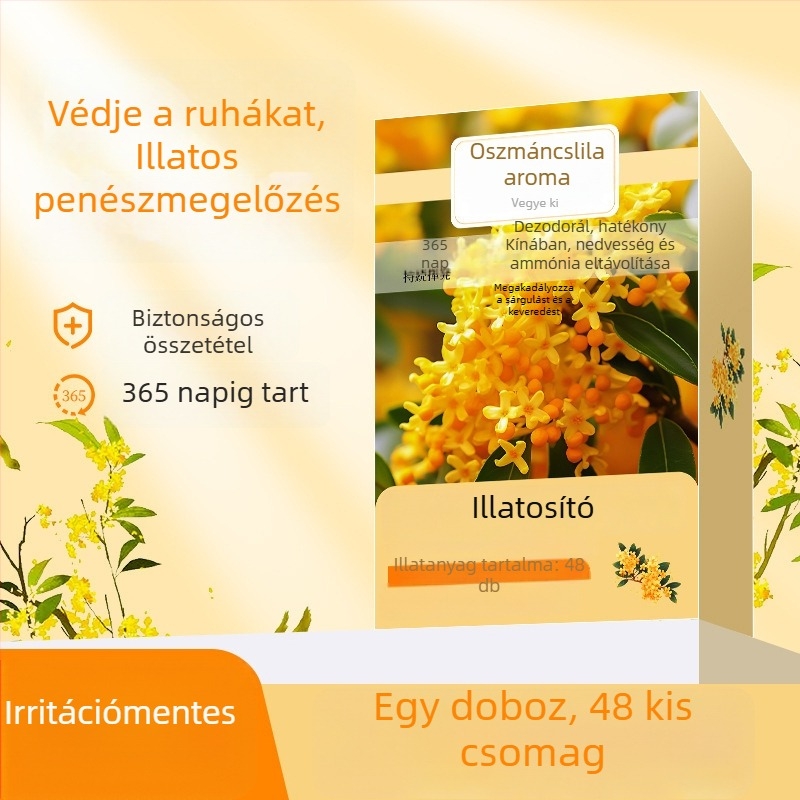 Ruhásszekrény deszikkáns tasak rózsa-kamfor illattal, 200 db, nedvesség-elszívó gyöngyök