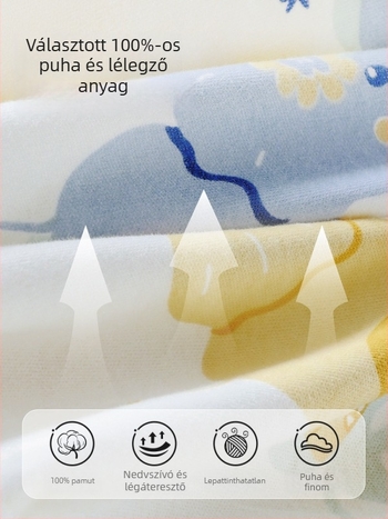 Uniszex gyerek őszi pamut termikus felső és alsó szett, 100% pamut, bolyhosított anyag, antibakteriális, anti-pill, állatmintás