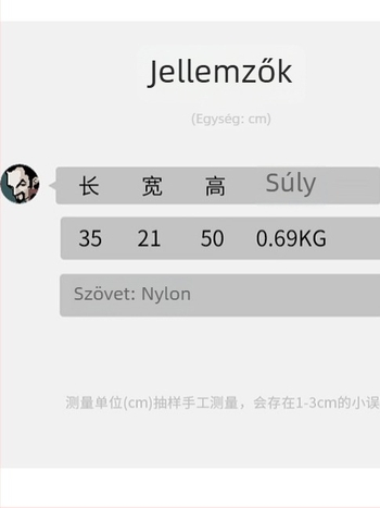 Kibővíthető utazó hátizsák, uniszex, 36–55L, nylon, 14 hüvelykes laptophoz
