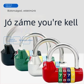 U-alakú jelszavas zár, 206-os teljes fém sorozat, anyag: rozsdamentes acél és ötvözet, 250 g, alkalmas kerékpárokhoz és szekrényekhez