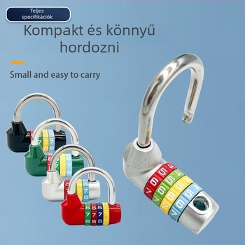 U-alakú jelszavas zár, 206-os teljes fém sorozat, anyag: rozsdamentes acél és ötvözet, 250 g, alkalmas kerékpárokhoz és szekrényekhez