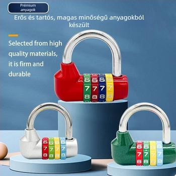 U-alakú jelszavas zár, 206-os teljes fém sorozat, anyag: rozsdamentes acél és ötvözet, 250 g, alkalmas kerékpárokhoz és szekrényekhez