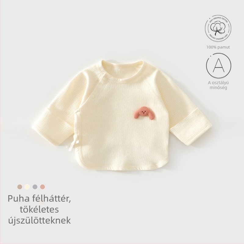 Újszülött, uniszex pamut babaruha-készlet, sapkával, kesztyűvel és zoknival – 100% pamut, lágyított anyag