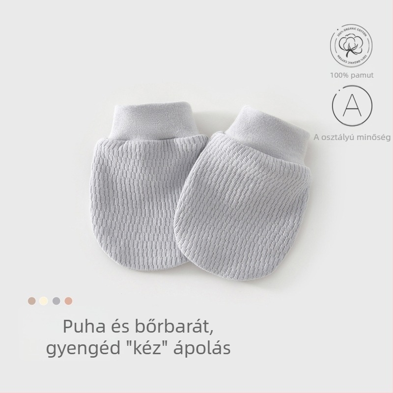 Újszülött, uniszex pamut babaruha-készlet, sapkával, kesztyűvel és zoknival – 100% pamut, lágyított anyag