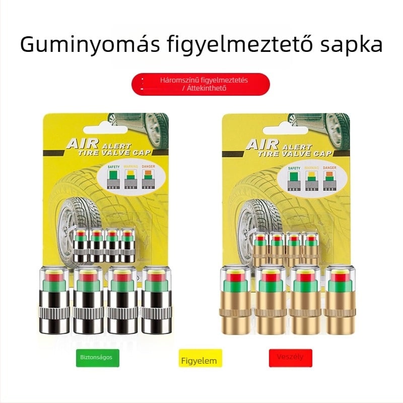 Gumiabroncsnyomás-figyelő sapka – 4 darabos készlet, 2,4 BAR rézmagú, anyag: műanyagmag + rézmag, autónyomás-figyelő sapka