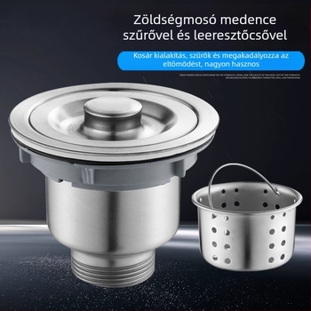 Rozsdamentes acél konyhai mosogató lefolyó készlet P-ív formával, fedő típus, modern minimalist stílus