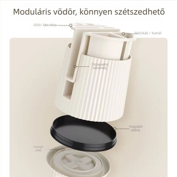 Forgó kés tartó és konyhai tároló — többfunkciós asztali szervező (Anyag: műanyag; Eredet: Zhejiang; Piaci bevezetés: 2023)