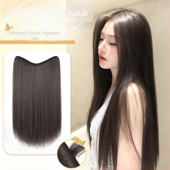 Egy darabos V-alakú clip-in hajkiegészítő hosszú egyenes hajhoz, puha volumen, hőálló szál, modell B1125, láthatatlan él