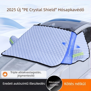 Első szélvédő hófedő autóhoz - PE anyag, beágyazott szerelés, univerzális illeszkedés, téli használatra