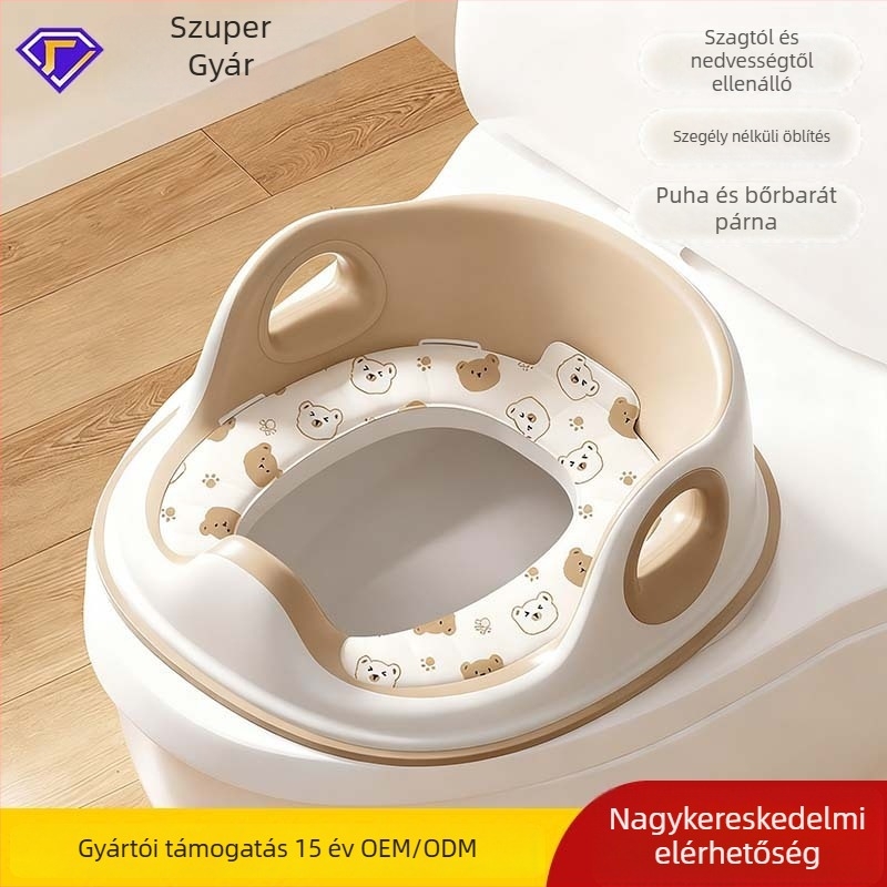 Gyerek WC-ülőke karfákkal, standard WC‑hez, PP anyagból, ajánlott 0–6 hónaptól 3–6 éves korig