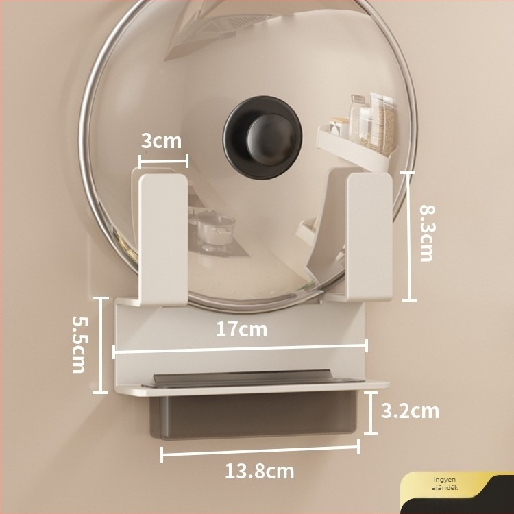 Fali konyhai tároló fedők és vágódeszkák számára, csavarozás nélküli telepítés, szénacél, Multifunkcionális, Falra szerelhető