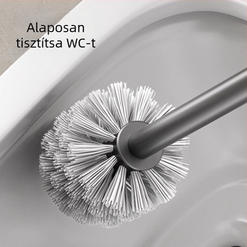 WC-kefetartó falra szerelhető, rozsdamentes acélból, 1 db, fúrás nélkül, holt zugok nélkül