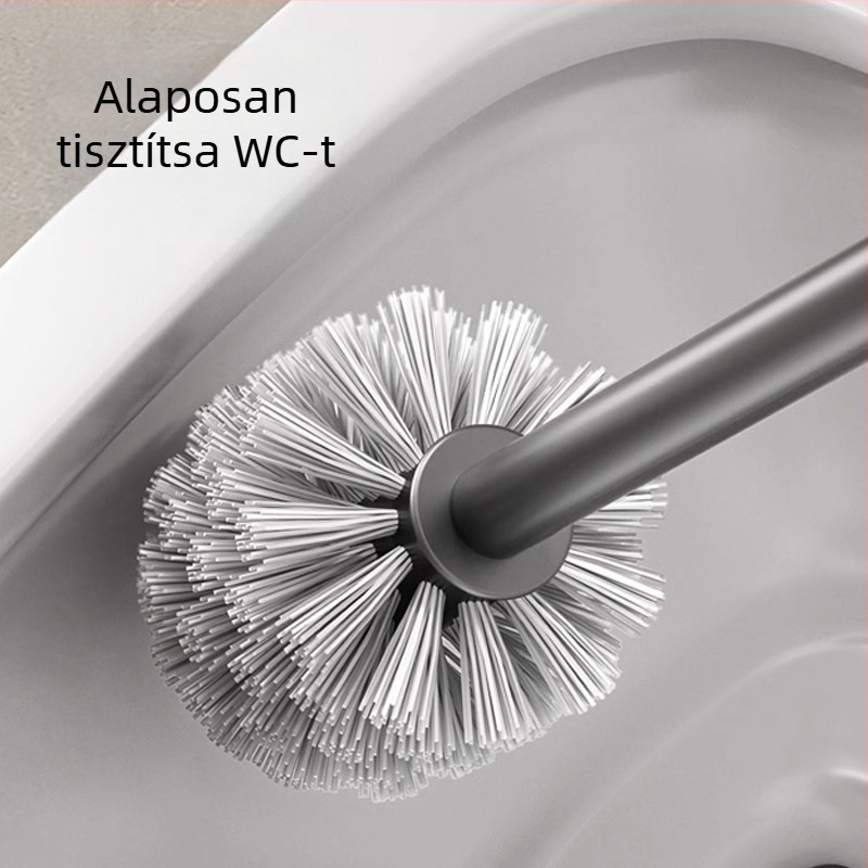 WC-kefetartó falra szerelhető, rozsdamentes acélból, 1 db, fúrás nélkül, holt zugok nélkül
