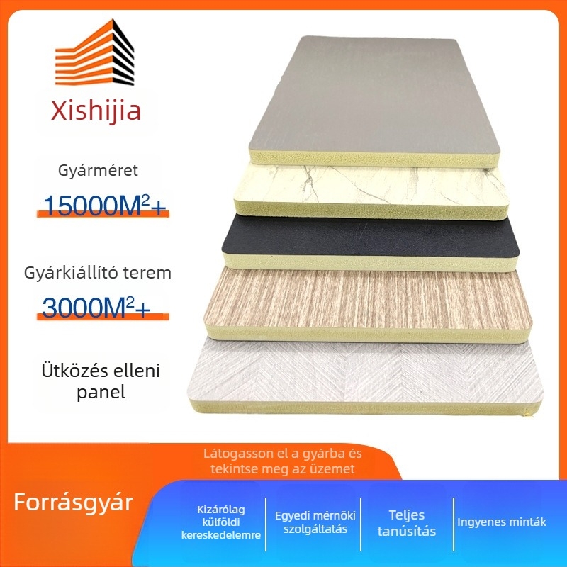 PVC falpanel fa mintázattal, modell Xh10090101, márka Xishijia, stílus: sík, modern minimalistikus, anyag: PVC