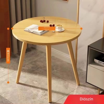 Kör alakú kávéasztal otthonra, modell 020, könnyű luxus stílus, összecsukható, fa váz és felső lemez sűrű farostlemezből