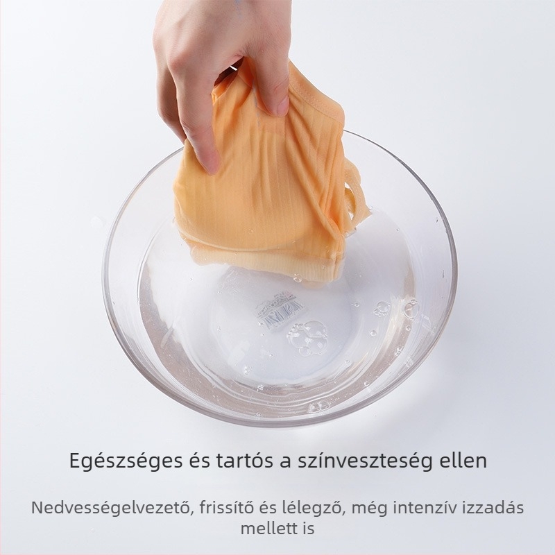 Pamutból készült, légáteresztő tinédzser sportmelltartó, 3/4-es kosár, vékony formázott kosarak, rögzített dupla vállpántok, oldalsó zárás
