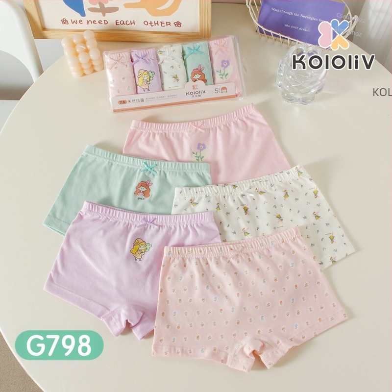 Lányok számára antibakteriális, 100% pamut boxer brief, Class A, nyomtatott mintával, 8 évesnél idősebbeknek.