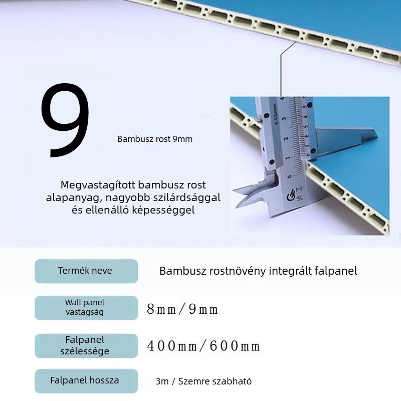 Bambusz rostból készült integrált falpanelek – PVC, 8–9 mm vastagság, stílus: sík / amerikai stílus / új kínai stílus / modern minimalizmus / könnyű lux