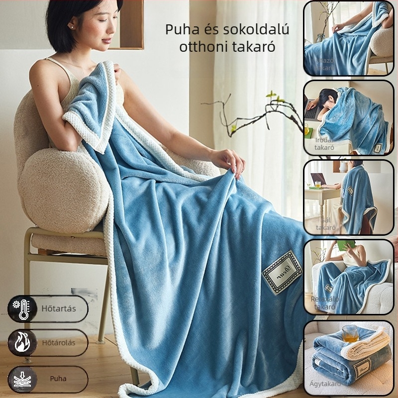 Poliészter korall pléd, négy évszakos használat, súly 0,55–1,0 kg