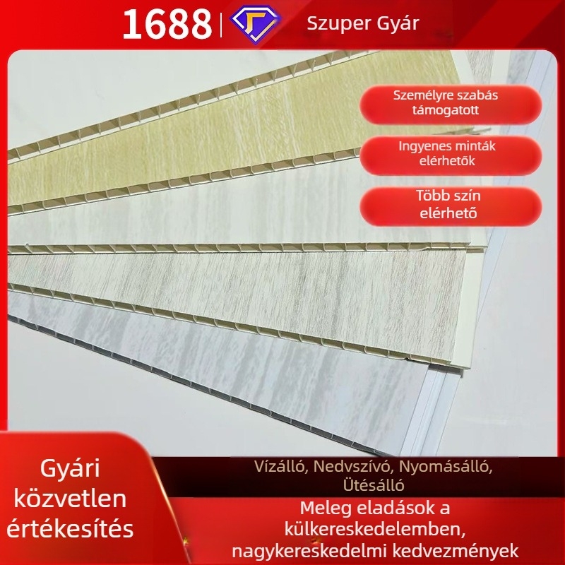 PVC mennyezeti- és falpanel laminált felülettel, nedvességálló, modern minimál stílus, Lai's