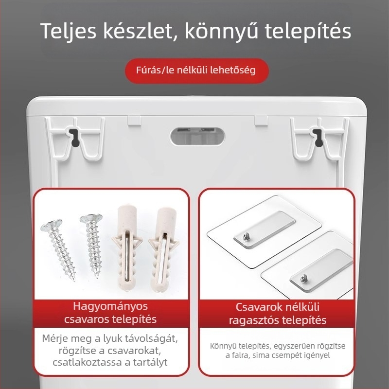 Falihoz szerelt víztartály guggoló WC-hez — PP anyag, 4–7 L öblítés, kézi öblítés, padló felé vezető lefolyás, modell EP02103