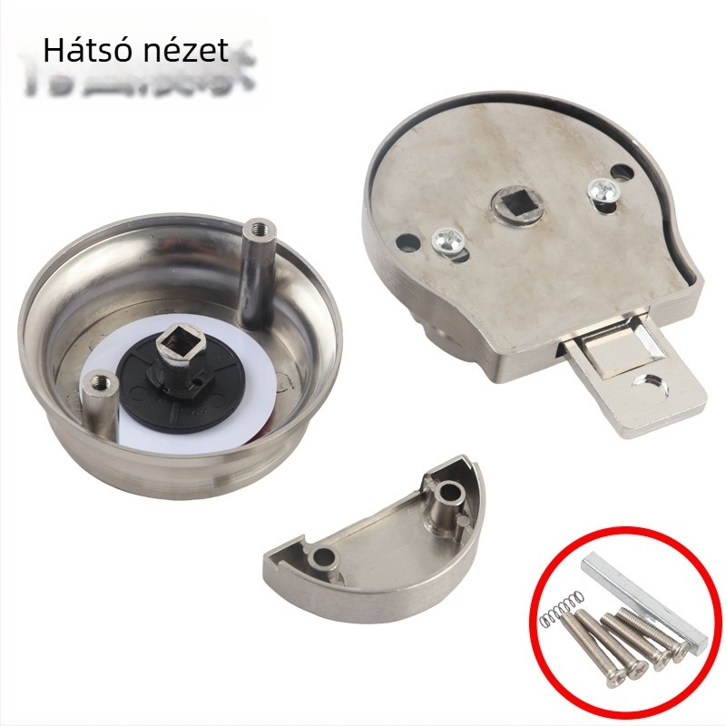 Nyilvános mosdó válaszfal zár, rozsdamentes acél, kefés felület, két darabos készlet, zárolás felügyelet nélkül, válaszfal indikátor