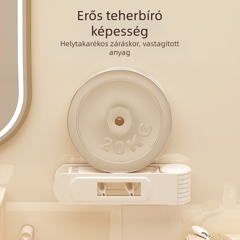 Forgó ruhaszárító állvány, 24 klippel, falra szerelhető, műanyagból, zoknik és alsónemű számára