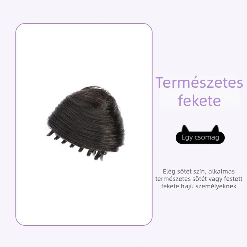 Macskafülű copfos paróka, csíptetős rögzítés, hőálló rostok, nem festhető, Halloweenhez