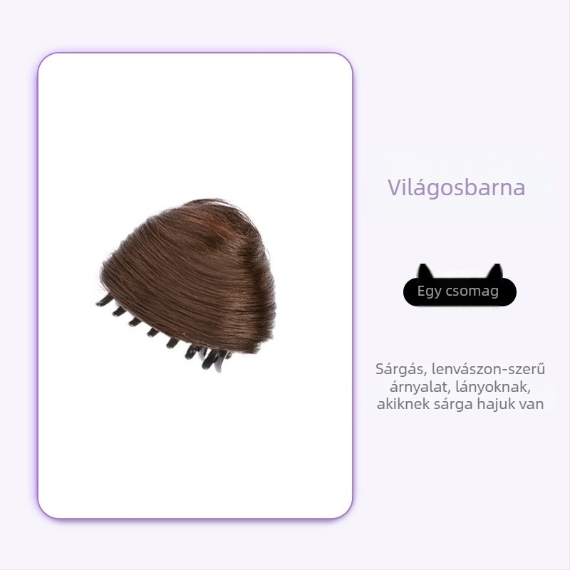 Macskafülű copfos paróka, csíptetős rögzítés, hőálló rostok, nem festhető, Halloweenhez