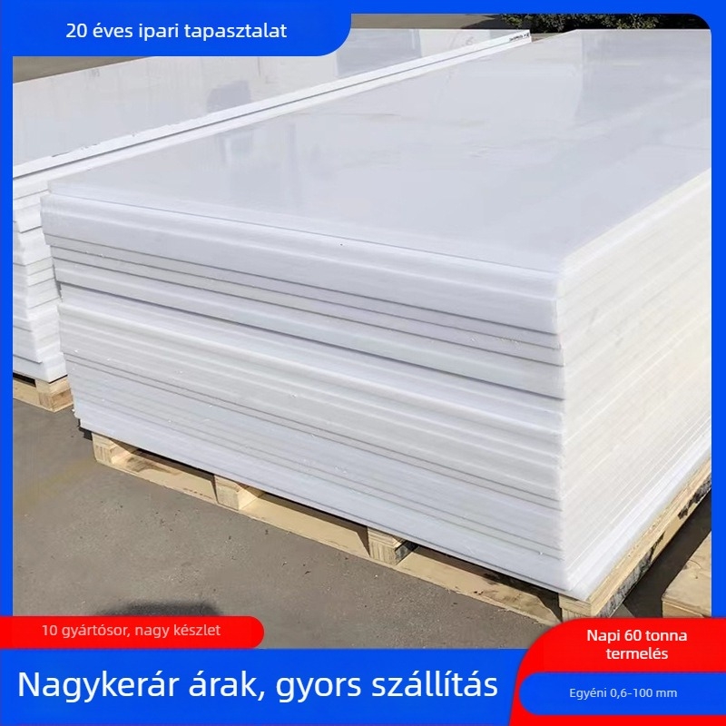 PP műanyag lemez, élelmiszer-biztonságú; élelmiszeripar, vegyipar, tenyésztés, építés, közlekedés