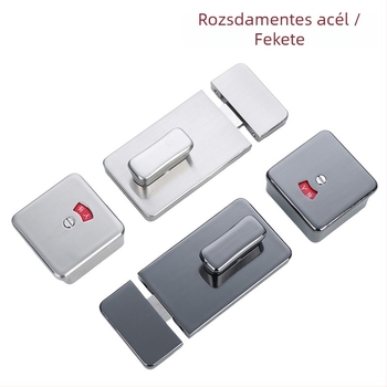 Rozsdamentes acél ajtózár közös mosdó elválasztóhoz – jelzőzár, két részes készlet, Suoweigu, modern minimalista stílus