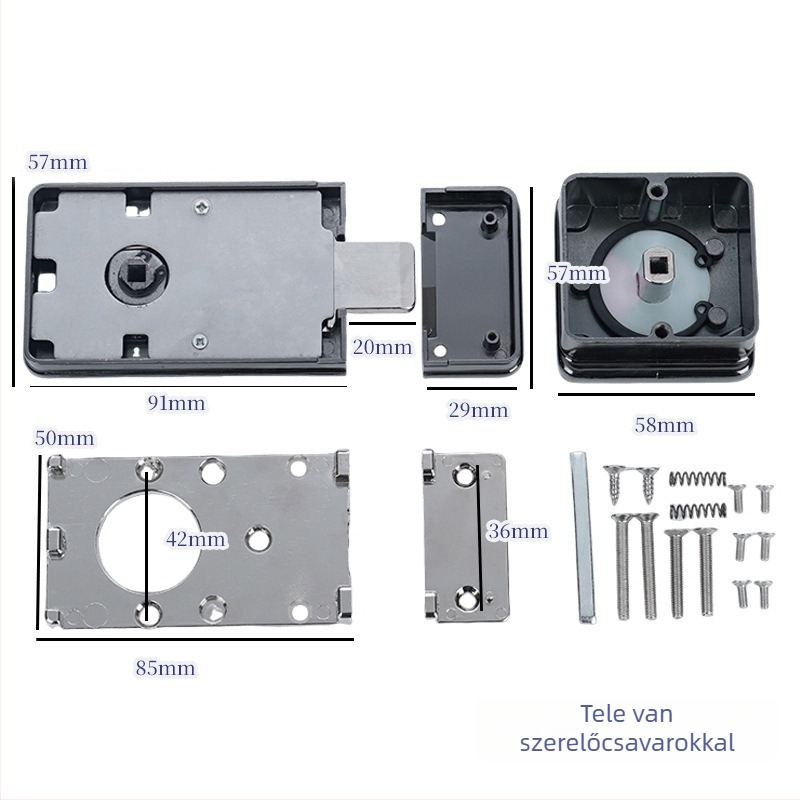 Rozsdamentes acél ajtózár közös mosdó elválasztóhoz – jelzőzár, két részes készlet, Suoweigu, modern minimalista stílus