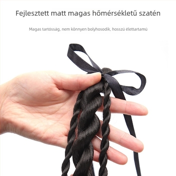 Bear Twisted Braid paróka nőknek — dupla csavart fonat, egyetemi stílus, hőálló huzalból készült haj