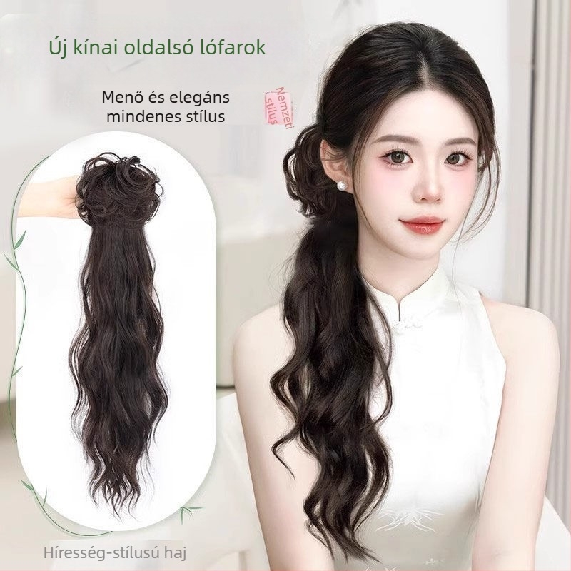 Alacsony elhelyezésű copparóka – hőálló szál, nem alkalmas forró festésre, minden bőrtónushoz és arcformához illeszkedik, modell: Wig ponytail