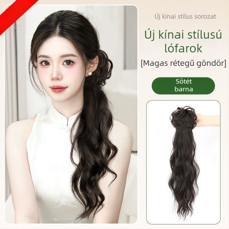 Alacsony elhelyezésű copparóka – hőálló szál, nem alkalmas forró festésre, minden bőrtónushoz és arcformához illeszkedik, modell: Wig ponytail