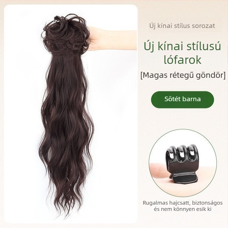 Alacsony elhelyezésű copparóka – hőálló szál, nem alkalmas forró festésre, minden bőrtónushoz és arcformához illeszkedik, modell: Wig ponytail