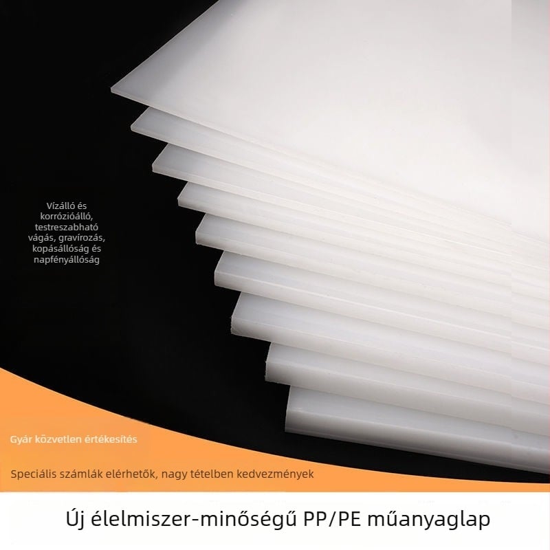 Polipropilén PP lemez – élelmiszer-minőségű, kemény műanyag, kopásálló, mérnöki műanyag a stancoláshoz
