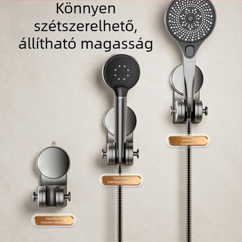 Vákuumos zuhanytartó — fúrás nélküli rögzítés, állítható alap a zuhanyfejhez, műanyag, modell 137