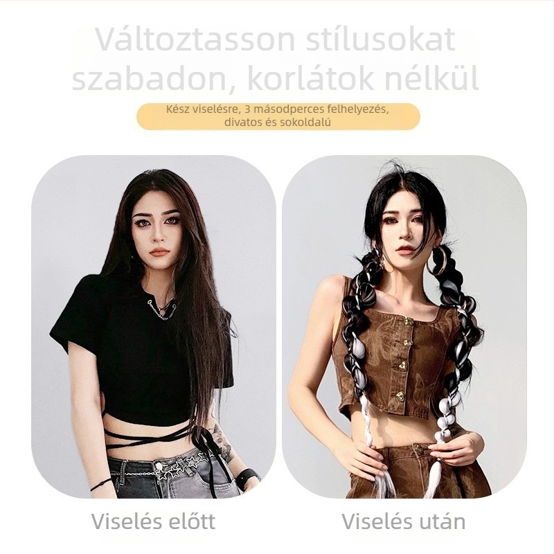 Farkaszerű paróka buborék fonatokkal, magas hőmérsékletű huzal, Kenny wig hazai márka, általános célú modell