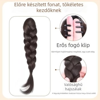 Magas copfos paróka fonott stílussal - Hőálló szintetikus szálak, Modell Grip Braids, Volumen növelés