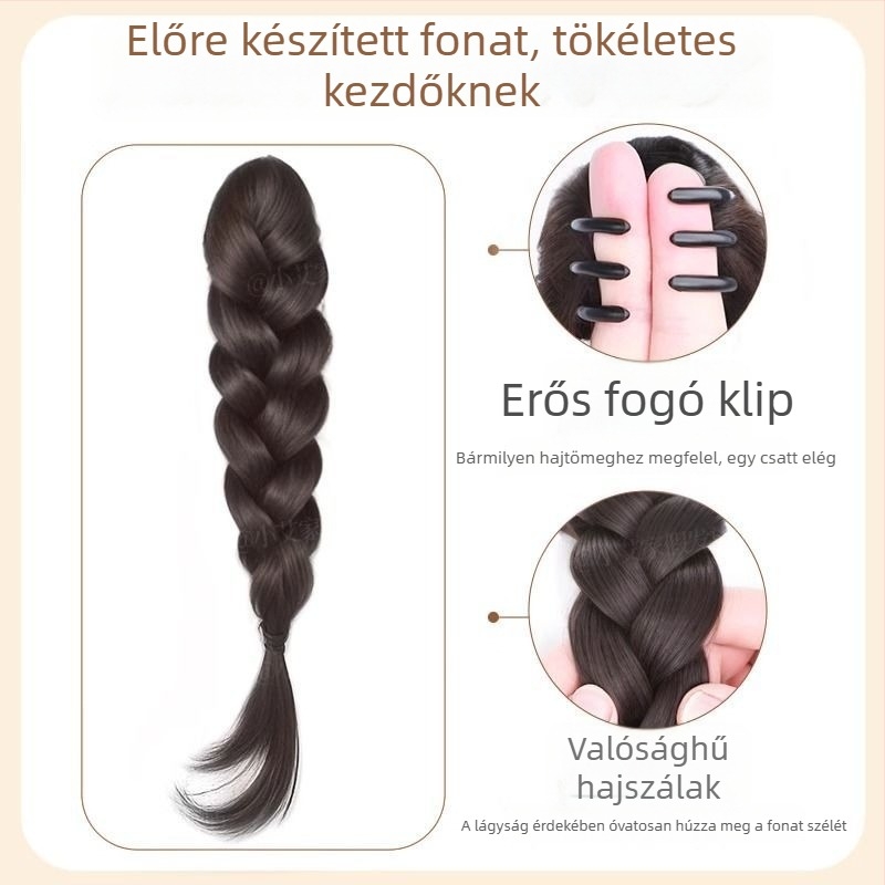 Magas copfos paróka fonott stílussal - Hőálló szintetikus szálak, Modell Grip Braids, Volumen növelés