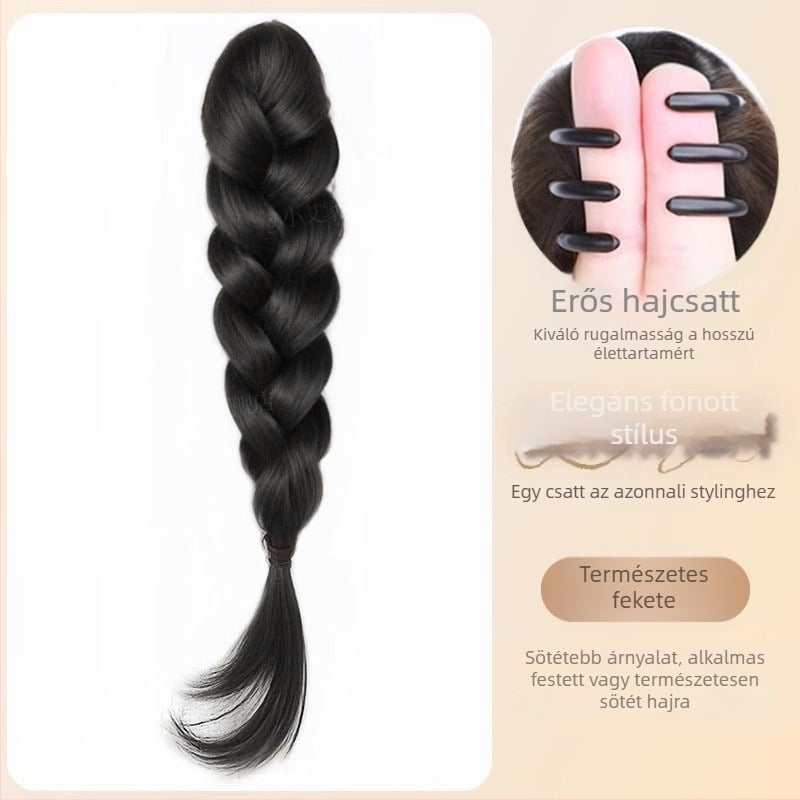 Magas copfos paróka fonott stílussal - Hőálló szintetikus szálak, Modell Grip Braids, Volumen növelés