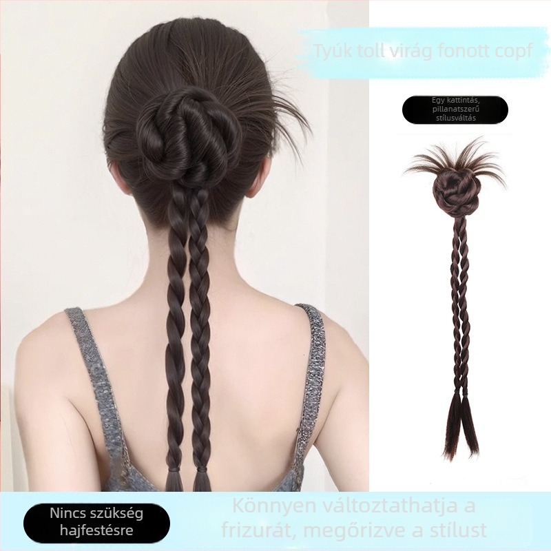 Ponytail paróka, kézzel készített, hőálló huzal, modell: csirke tollas csavart copf, Hongxiu
