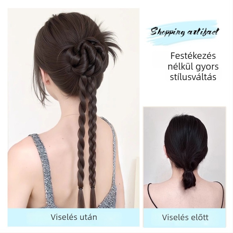 Ponytail paróka, kézzel készített, hőálló huzal, modell: csirke tollas csavart copf, Hongxiu