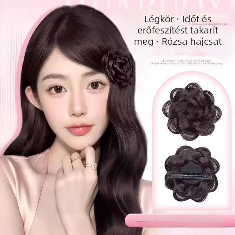 Póthajú paróka copfűhöz — Modell Rose Hair Clip, Anyag: magas hőmérsékletű selyem, Feldolgozás: mechanizált, Nem színezhető