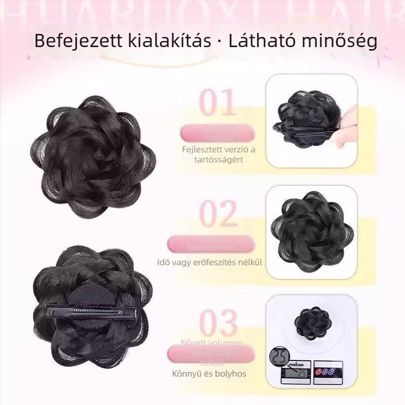 Póthajú paróka copfűhöz — Modell Rose Hair Clip, Anyag: magas hőmérsékletű selyem, Feldolgozás: mechanizált, Nem színezhető