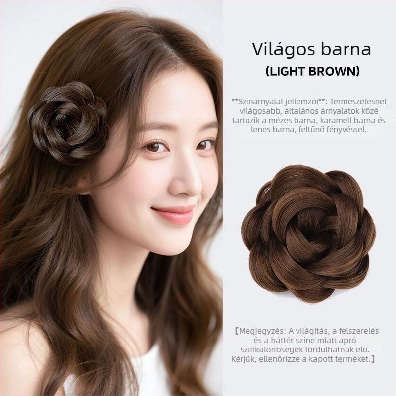 Póthajú paróka copfűhöz — Modell Rose Hair Clip, Anyag: magas hőmérsékletű selyem, Feldolgozás: mechanizált, Nem színezhető