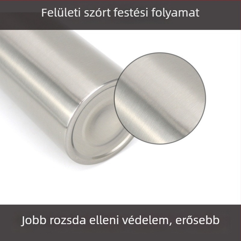 304 rozsdamentes acél adagolós üveg szappanhoz, kézfertőtlenítőhöz, tusfürdőhöz, testápolóhoz és samponhoz — csiszolt felület, nyomógombos működés, modern minimalist design