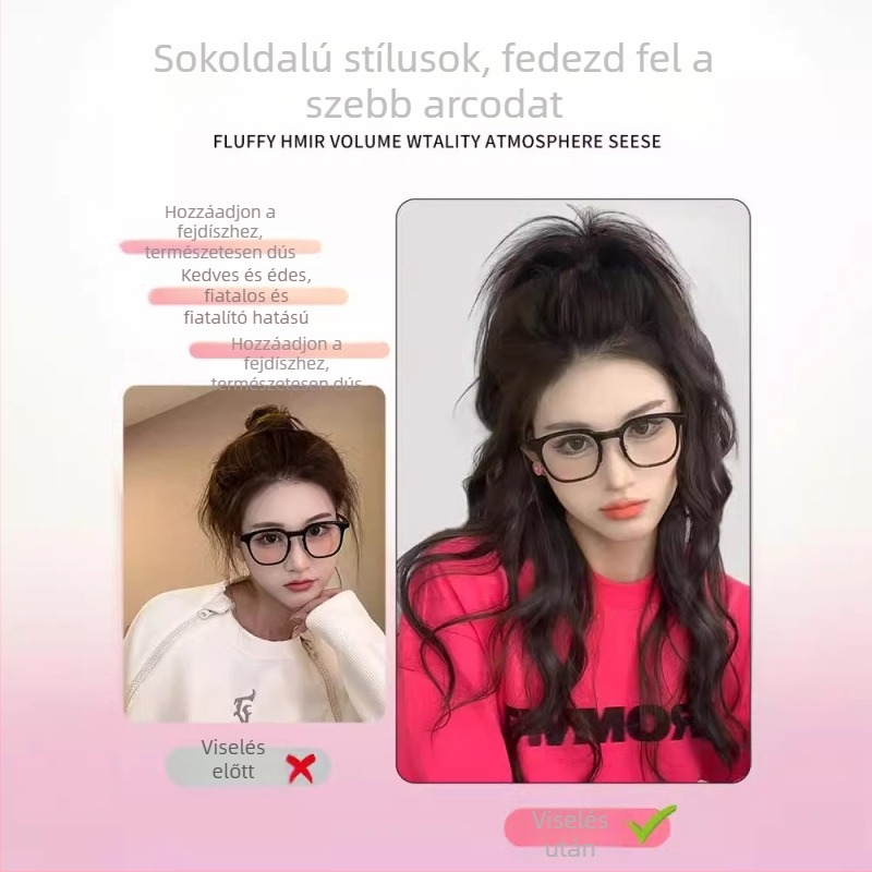 Kaifei paróka — vízesés-szerű fürtök, magas konty, hosszú haj, hőálló huzal, mechanikus feldolgozás, nem alkalmas forró színezésre